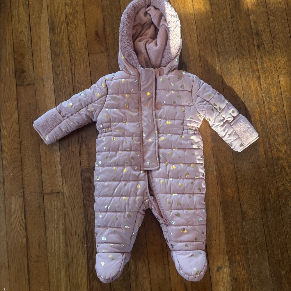 Kensie Girl Pink Snowsuit with Gold Accents